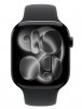 Apple Watch Series 11 GPS+Cellular koperta 42 mm z aluminium w kolorze onyksu, pasek sportowy w kolorze czarnym - rozmiar S/M